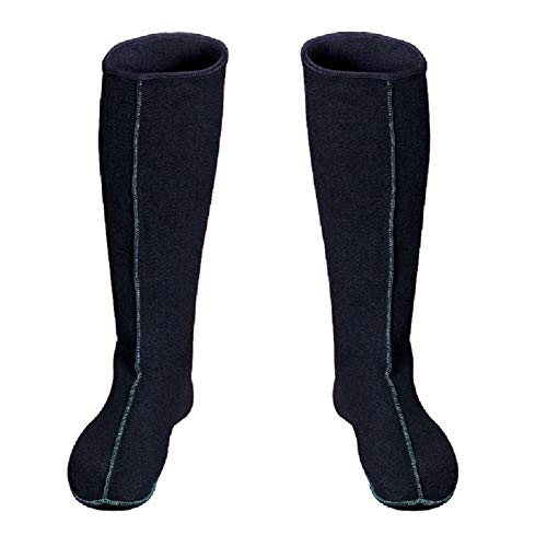 3Kamido Filz Stiefel Socken Innenschuhe Innenstiefel für Regenstiefel LANG Damen Herren Socke ERWÄRMUNGSEINLAGE AUS Filz Thermosocken Schwarz 49/50 von 3Kamido