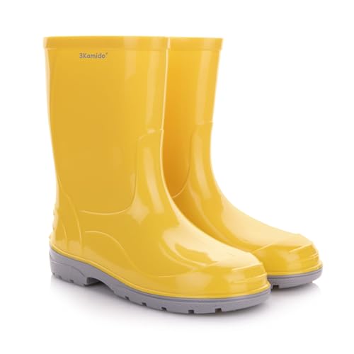 3Kamido GoClassic Gummistiefel - schöner, eleganter klassischer Kindergummistiefel aus PVC, wasserdicht, mit 3M Reflektor, mit warmer, herausnehmbarer Filz-Innensohle und rutschfester Sohle von 3Kamido