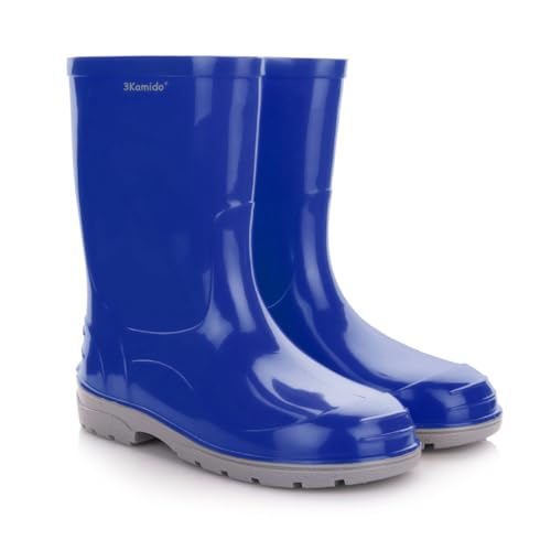 3Kamido GoClassic Gummistiefel - schöner, eleganter klassischer Kindergummistiefel aus PVC, wasserdicht, mit 3M Reflektor, mit warmer, herausnehmbarer Filz-Innensohle und rutschfester Sohle von 3Kamido