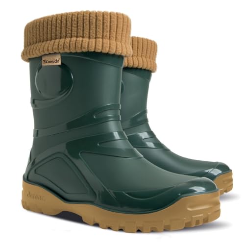 3Kamido GoTherm Gummistiefel mit einem Innenschuh aus natürlicher Wolle, sehr komfortabel und sehr warm, aus PVC, mit rutschfester Sohle, wasserdicht und für Jugendliche und Erwachsene geeignet von 3Kamido