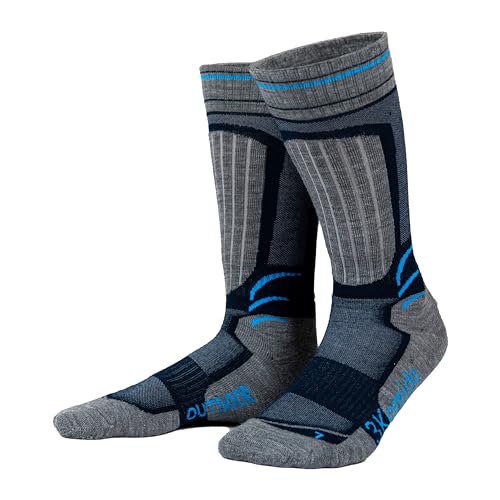 3Kamido OUTDOOR Socken Wandersocken Kindersocken Merino Wolle Trekkingsocken für Kinder Jugendliche Frauen Männer Sehr Warm und Weich Atmungsaktive Anti-Blasen Hohe Qualität(Grau/Marine 27-30EU) von 3Kamido