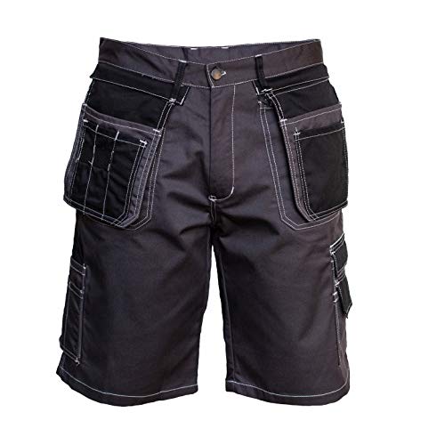 3Kamido Solide Kurze Arbeitshosen Herren, Arbeitshosen Manner kurz, professionelle Arbeitsshorts, Strapazierfähige, Arbeitshose kurz Herren mit vielen Taschen, Gartenhose Reflektierende Elemente 48 von 3Kamido