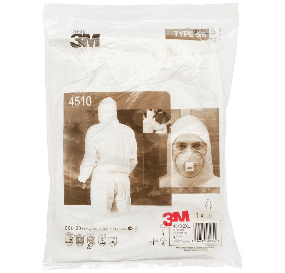 3M Einweghandschuhe 3M 4510XXL Schutzanzug 4510 Kleider-Größe: XXL Weiß 3M Einweghandschuhe 3M 4510XXL Schutzanzug 4510 Kleider-Größe: XXL Weiß von 3M