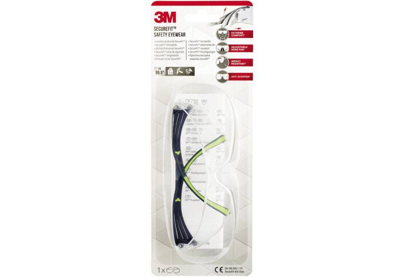 3M Nitril-Handschuhe Schutzbrille SecureFit SF400C-1 (6 Stück) von 3M