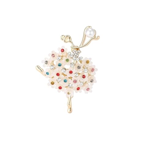 3MOG7Y1 Damen-Brosche mit Ballerina-Elfenperlen und Strasssteinen, Emaille, Small, Achat 3MOG7Y1 Damen-Brosche mit Ballerina-Elfenperlen und Strasssteinen, Emaille, Small, Achat von 3MOG7Y1