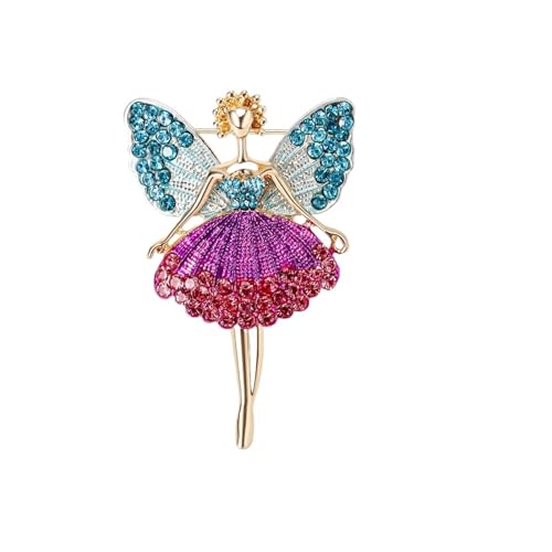 3MOG7Y1 Damen-Brosche mit Ballerina-Elfenperlen und Strasssteinen, Emaille, Small, Achat 3MOG7Y1 Damen-Brosche mit Ballerina-Elfenperlen und Strasssteinen, Emaille, Small, Achat von 3MOG7Y1