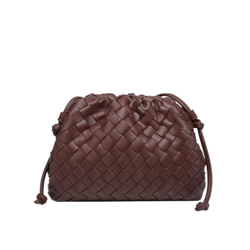 3MOG7Y1 Kleine Umhängetasche aus weichem PU-Leder für Damen, gewebte Umhängetasche, kleine Umhängetasche für Damen, Handtaschen, Kuriertaschen, Ebenholz (Kaffee), Medium von 3MOG7Y1
