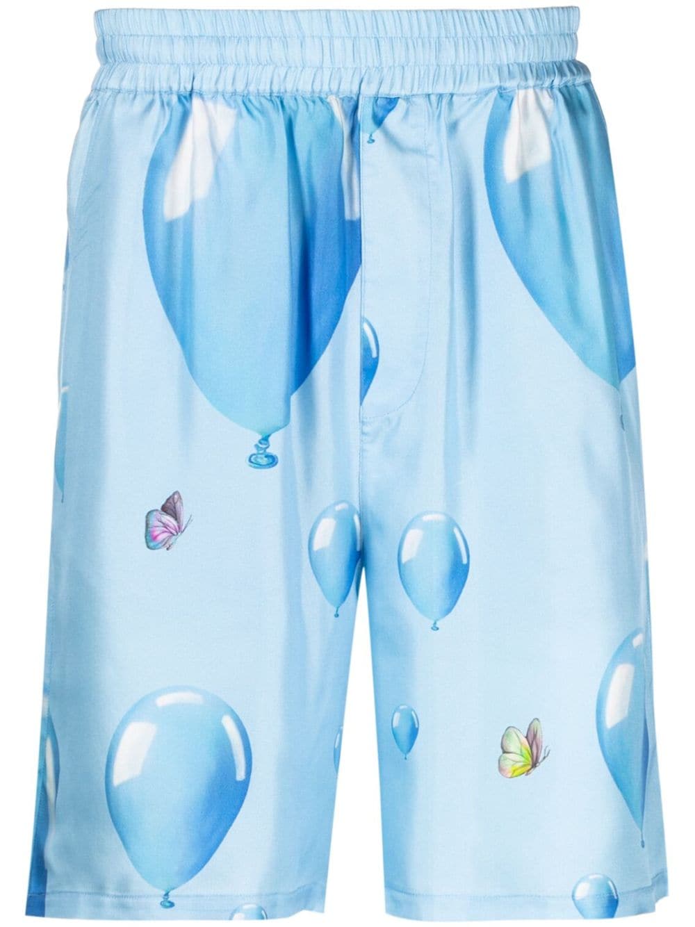 3PARADIS Seidenshorts mit Dreaming Balloons-Print - Blau von 3PARADIS