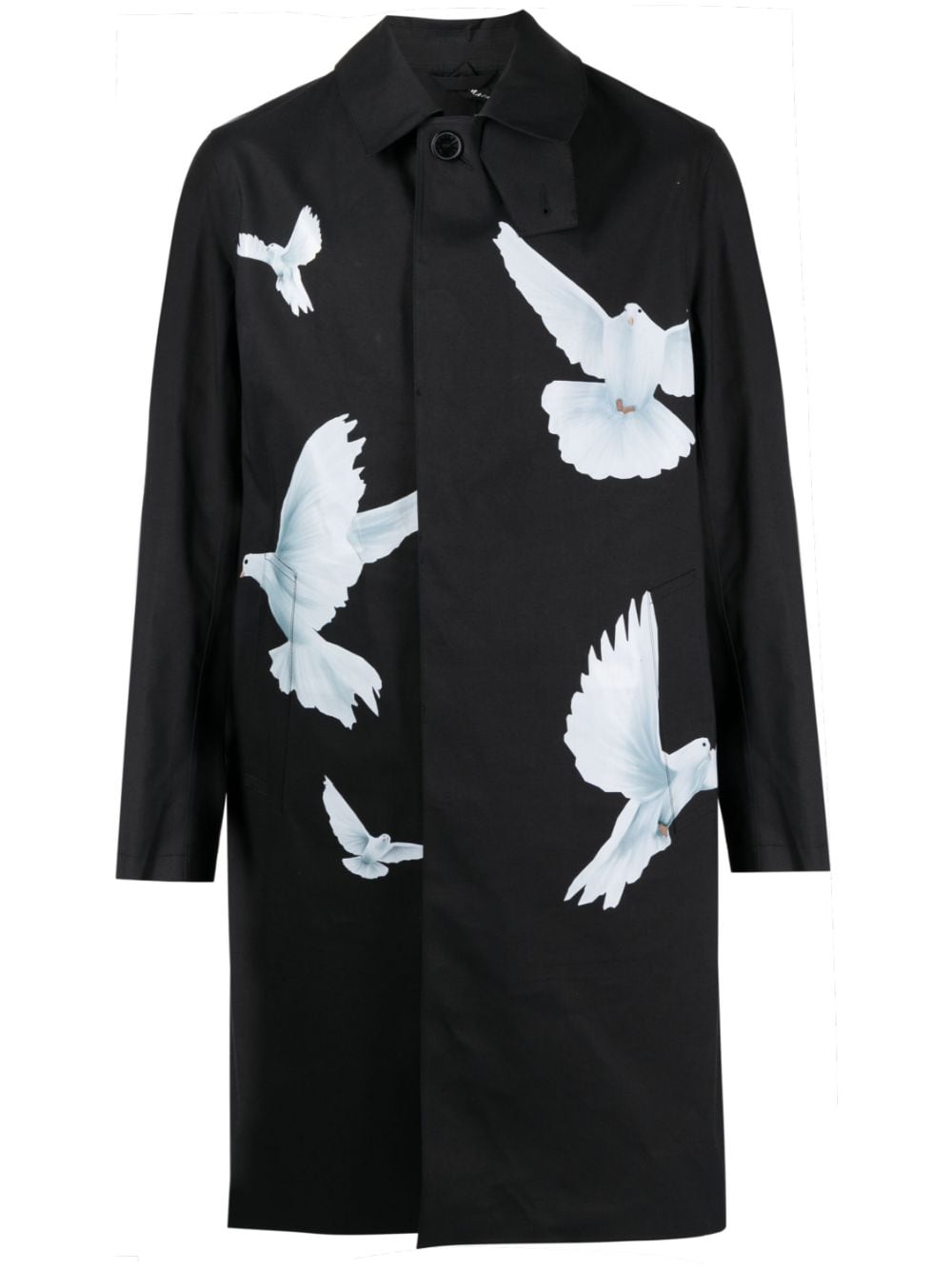 3PARADIS Trenchcoat mit Vogel-Print - Schwarz von 3PARADIS