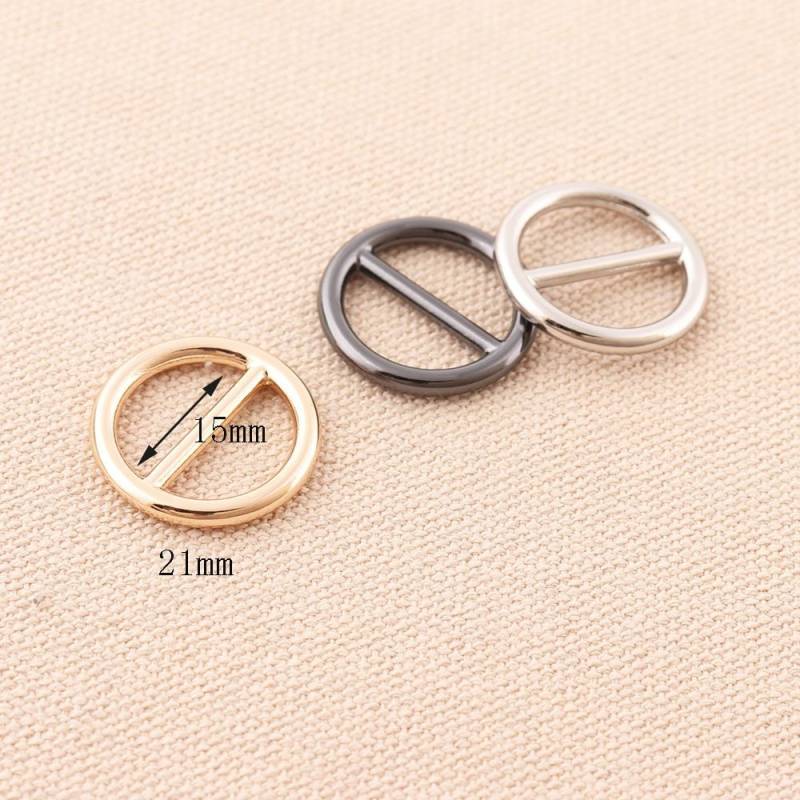10 Stück 15mm Schiebeschnalle Riemenschnallen Gürtelschnalle Rund Form Metallschnalle Verstellschnallen Hochwertig in Gold, Silber, Schwarz von 3SistersWishes