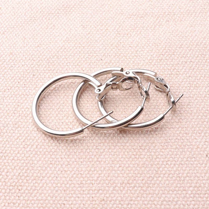 12Pcs | 6Pairs Ohrenhafen Silberfarbe Ohrringe 23mm Diy-Anweisung Schmuck Making Findings von 3SistersWishes