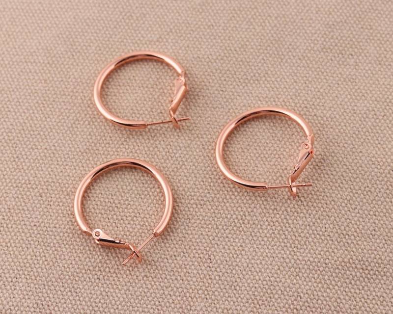 12Pcs | 6Pairs Ohrring Hoops Rose Gold Farbe 23mm Dekorationshoop Ohrringe Diy Schmuck Making Findings Für Mädchen von 3SistersWishes