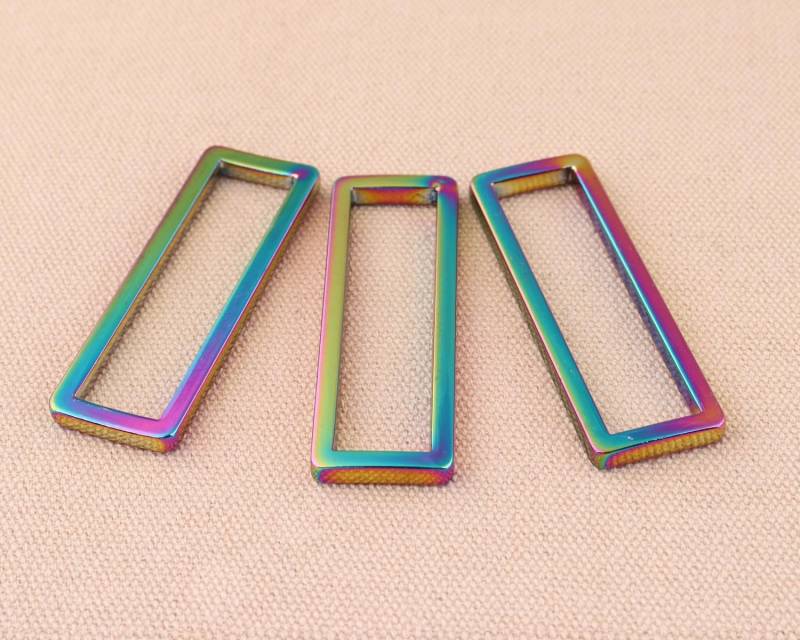 6Pcs/Lot 2 " 50mm Tri-Glide Adjuster Buckle Rainbow Color Alloy Sliders Rectangle Ring For Bag Garment Luggage Belt Hardware Accessoire von 3SistersWishes