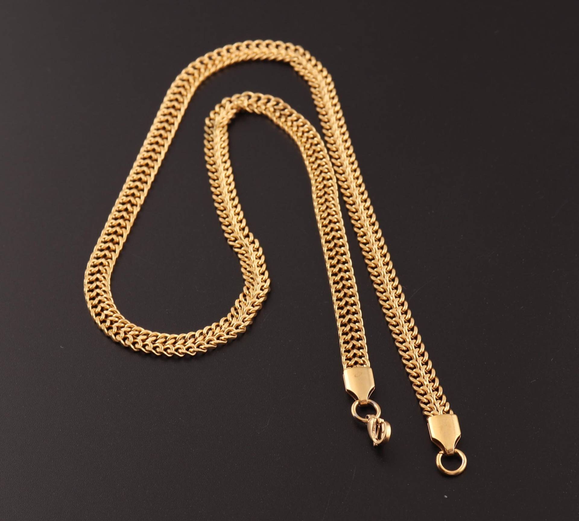 Hot Fashion 45cm Länge Kette Halskette Vergoldet Flach 316L Edelstahl Kettenglied Charme Für Anhänger Männer Dekoration Zubehör von 3SistersWishes