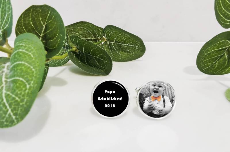 Papa Manschettenknöpfe, Vatertag Bild Neue Speichern Sie Das Datum 925 Silber von 3StoriesandCo