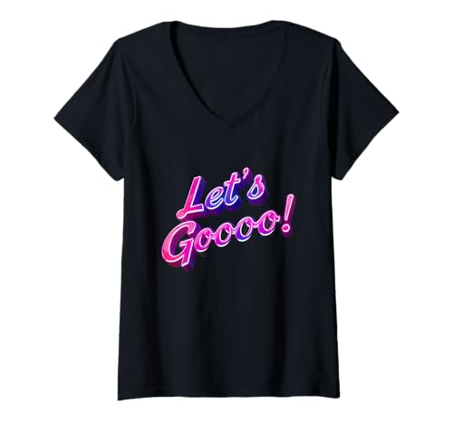Damen Lustiger 3D-Text Lustige Let's Go Zitate für Menschen Lustig Lets Go T-Shirt mit V-Ausschnitt Damen Lustiger 3D-Text Lustige Let's Go Zitate für Menschen Lustig Lets Go T-Shirt mit V-Ausschnitt von 3d Text Design Of Cool Text Funny Let’s Go Shirt