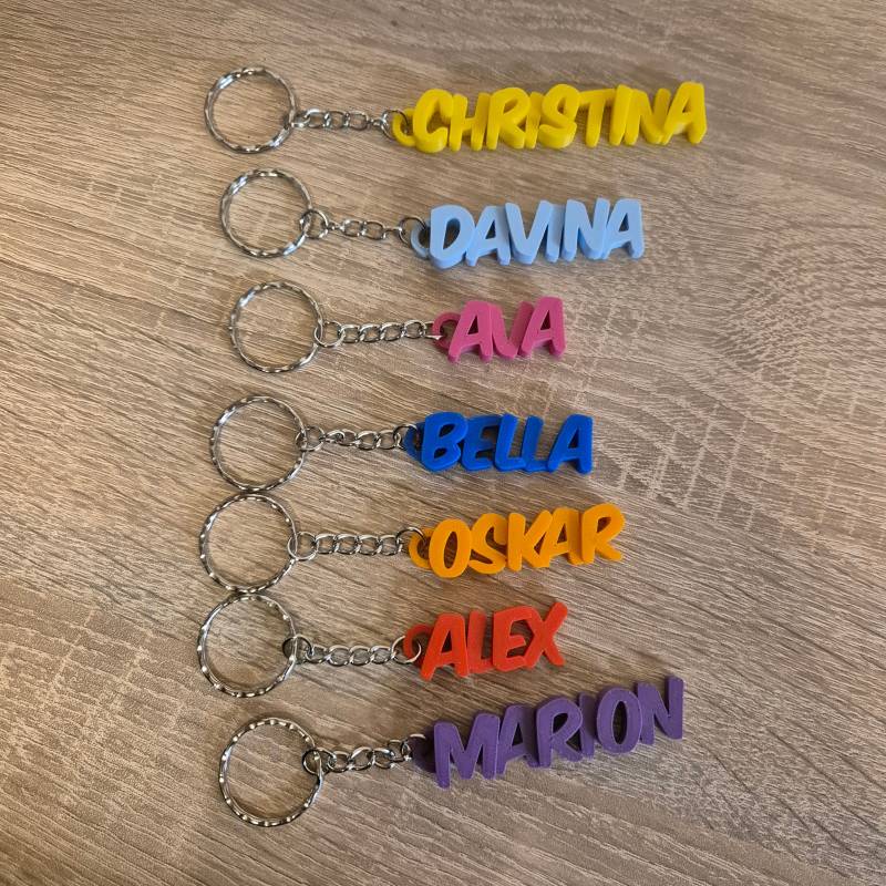 3D Druck Namensanhänger | Personalisierte Schlüsselanhänger-Zipperanhänger - Tasche - Reißverschluss Anhänger - Geschenk - Schule - Kindergarten von 3dDruckwerk24