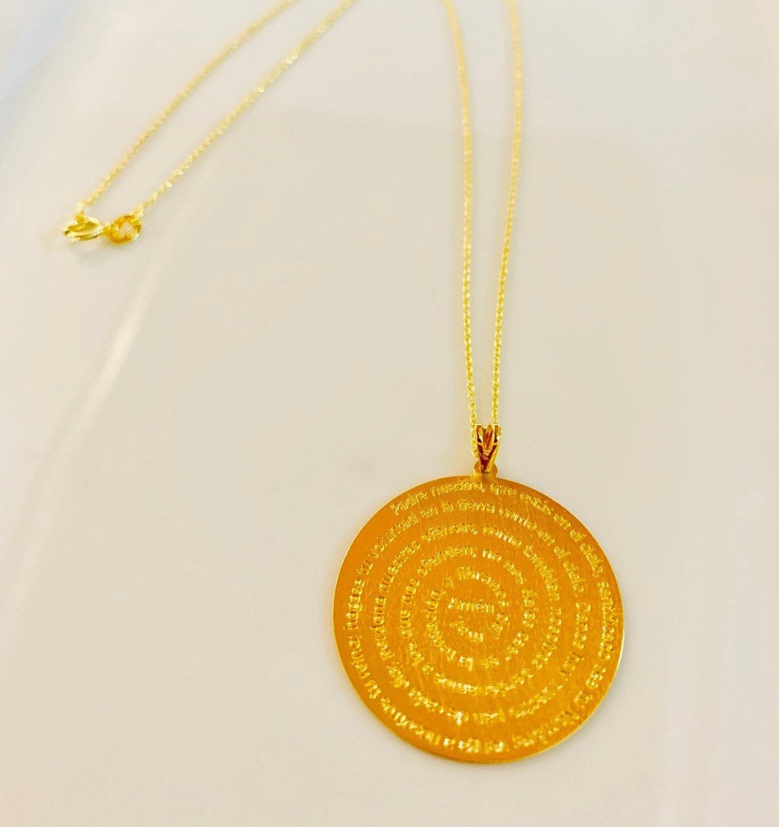 Gold Gefüllt Vater Unsere Medaille Und Halskette von 3friendssignature