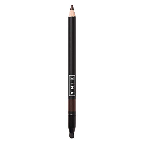 3INA MAKEUP - Vegan - Cruelty Free - The Eye Pencil - Langlebige Formel - Hochpigmentiert - Cremige Textur - Augenstift mit integriertem Blender - Leicht zu verblenden - Mattes Finish , 201 Braun von 3ina