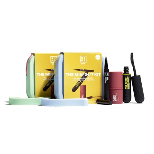 3INA MAKEUP - THE MINI 24/7 KIT - The 24H Pen Eyeliner 900 + The Every Single Day Mascara + The No-Rules Stick 503 - Make-up-Set - Reisegröße - Vegan - Cruelty Free von 3ina