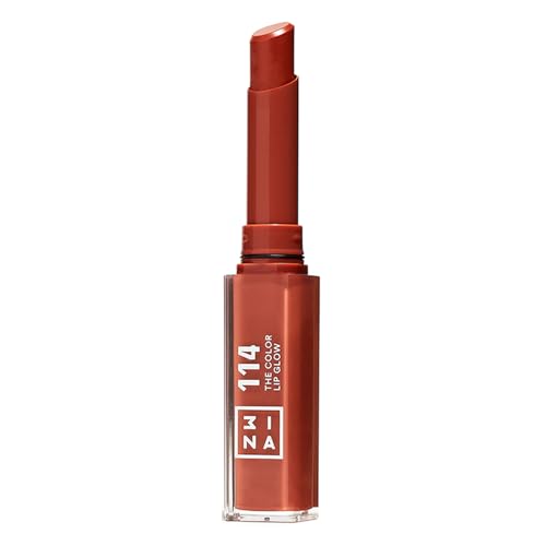 3INA MAKEUP - The Color Lip Glow 114 - Terrakottabraun Lippenstift - Glowy Saftige Lippen-Stift mit Vitamin E für Lippen zu Nähren - Lippenbalsam Hochpigmentiert - Vegan - Cruelty Free von 3ina