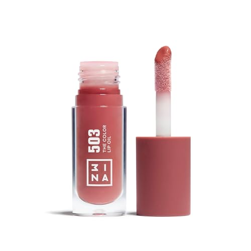 3INA MAKEUP - The Color Lip Oil 503 - Nude Lip Gloss mit Hyaluronsäure - 24h Feuchtigkeit Lip Balm für Trockene Lippen - Hochglänzende Lippenöl - Volumengebende Lippenstift - Vegan - Cruelty Free von 3ina