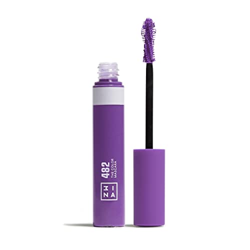 3INA MAKEUP - The Color Mascara 482 - Lila Wimperntusche mit Keratin - Umfang und Definition - Bunte Wimperntusche für Empfindliche Augen und Langanhaltende - Hochpigmentiert - Vegan - Cruelty Free von 3ina