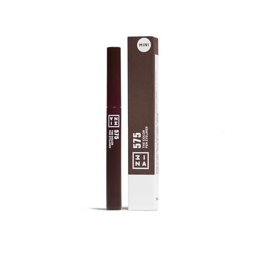 3INA MAKEUP - The Color Pen Eyeliner 575 (mini) - Braun Flüssiger Eyeliner - 10h Langhaltende Matte Eyelinerstift mit Präzision Spitze Hochpigmentiert Flüssig liner - Reisegröße - Vegan - Cruelty Free von 3ina