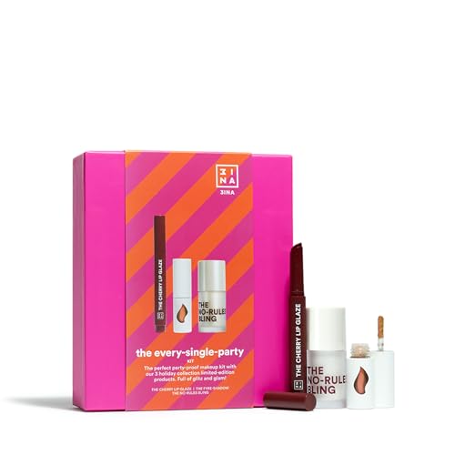 3INA MAKEUP - The Every-Single-Party - Make-Up Kit - The Cherry Lip Glaze + The Fyre Shadow + The No-Rules Bling Highlighter - Lippenstift + Lidschatten + Highlighter - Vegan - Cruelty Free 3INA MAKEUP - The Every-Single-Party - Make-Up Kit - The Cherry Lip Glaze + The Fyre Shadow + The No-Rules Bling Highlighter - Lippenstift + Lidschatten + Highlighter - Vegan - Cruelty Free von 3ina