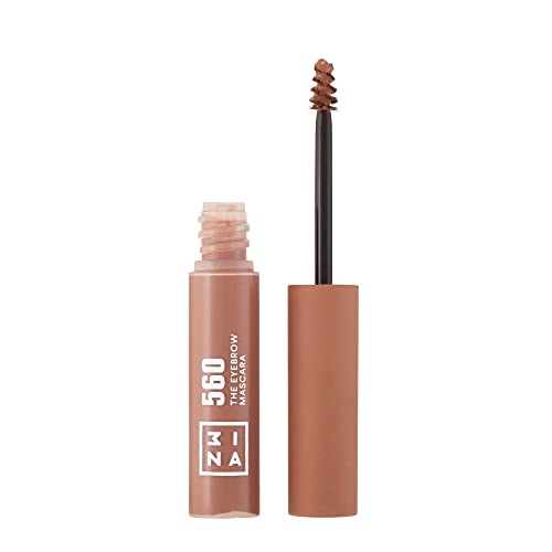 3INA MAKEUP - The Eyebrow Mascara 560 - Dunkelblond - Fixiert Definiert Volumen - Nicht klebende Gel-Formel - Dichte & Vollere Augenbrauen - Multiplikator-Effekt - Gel Formel - Vegan - Cruelty Free von 3ina