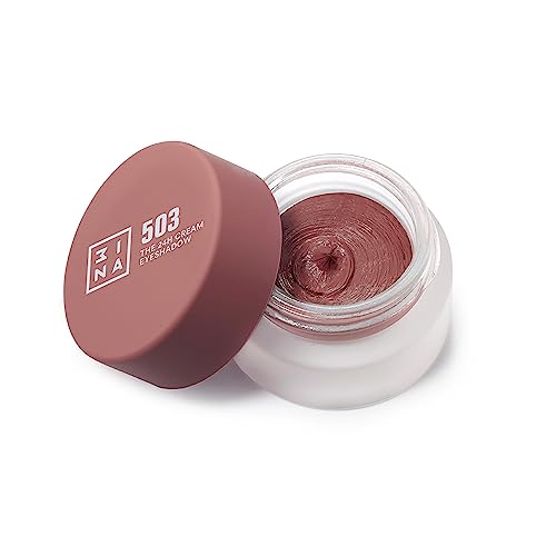 3INA MAKEUP - The 24H Cream Eyeshadow 503 - Rosa Lidschatten mit Cremige Textur - Mattes Schimmerndes und Glitzer Lidschatten-Finish - Wasserfest Creme Lidschatte - Vegan - Cruelty Free von 3ina