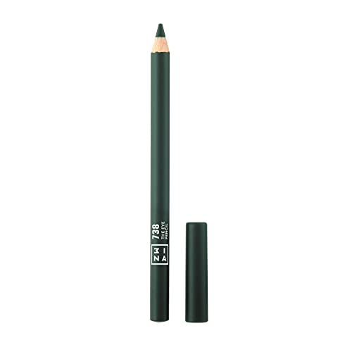 3INA MAKEUP - Vegan - Cruelty Free - The Eye Pencil 738 - Dunkelgrün - Langlebige Formel - Hochpigmentiert - Cremige Textur - Augenstift mit integriertem Blender - Leicht zu verblenden - Mattes Finish von 3ina