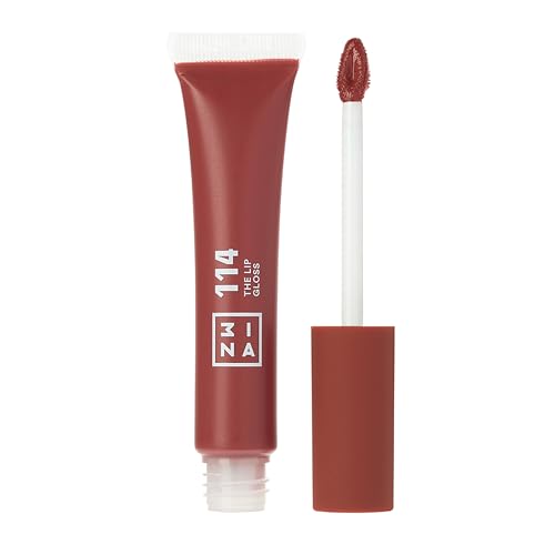 3INA MAKEUP - Vegan - Cruelty Free - The Lip Gloss 114 - Nude Brown Rot Lip Gloss - Spiegel-Effekt - Glänzender Look - Cremige Textur - Hochpigmentiert - Lip Gloss mit Aufträger von 3ina