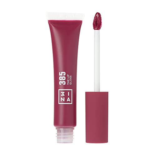 3INA MAKEUP - Vegan - Cruelty Free -The Lip Gloss 385 - Burgund Lip Gloss - Spiegel-Effekt - Glänzender Look - Cremige Textur - Hochpigmentiert - Lip Gloss mit Aufträger von 3ina