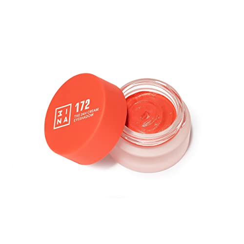 3INA MAKEUP - The 24h Cream Eyeshadow 172 - Orange Lidschatten mit Cremige Textur - Mattes Schimmerndes und Glitzer Lidschatten-Finish - Wasserfest Creme Lidschatte - Vegan - Cruelty Free von 3ina