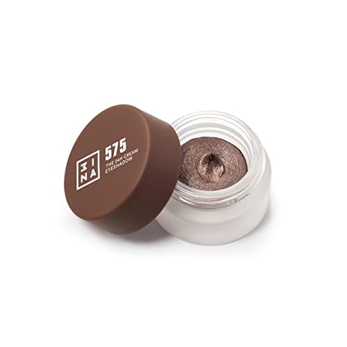 3INA MAKEUP - The 24h Cream Eyeshadow 575 - Braun Lidschatten mit Cremige Textur - Mattes Schimmerndes und Glitzer Lidschatten-Finish - Wasserfest Creme Lidschatte - Vegan - Cruelty Free von 3ina