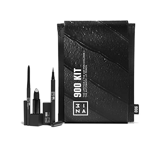 3INA MAKEUP - The 900 Kit - Schwarz - 3 Schwarztöne in einem Set - The 24h Pen Eyeliner 900 + The Lipstick 900 + The Automatic Lip Pencil 900 - Hochpigmentierte matte Formeln - Vegan - Cruelty Free 3INA MAKEUP - The 900 Kit - Schwarz - 3 Schwarztöne in einem Set - The 24h Pen Eyeliner 900 + The Lipstick 900 + The Automatic Lip Pencil 900 - Hochpigmentierte matte Formeln - Vegan - Cruelty Free von 3ina