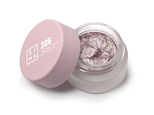 3INA MAKEUP - The 24H Cream Eyeshadow 306 - Helles Rosa Lidschatten mit Cremige Textur - Mattes Schimmerndes und Glitzer Lidschatten-Finish - Wasserfest Creme Lidschatte - Vegan - Cruelty Free von 3ina