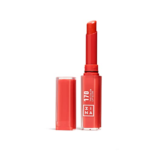 3ina Makeup - The Color Lip Glow 170 - Korallenrot Lippenstift - Glowy Saftige Lippen-Stift mit Vitamin E für Lippen zu Nähren - Lippenbalsam Hochpigmentiert - Vegan - Cruelty Free von 3ina