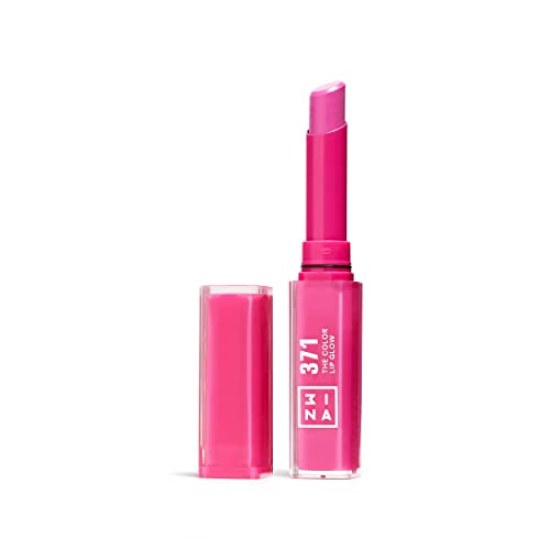 3ina Makeup - The Color Lip Glow 371 - Hot Pink Lippenstift - Glowy Saftige Lippen-Stift mit Vitamin E für Lippen zu Nähren - Lippenbalsam Hochpigmentiert - Vegan - Cruelty Free von 3ina