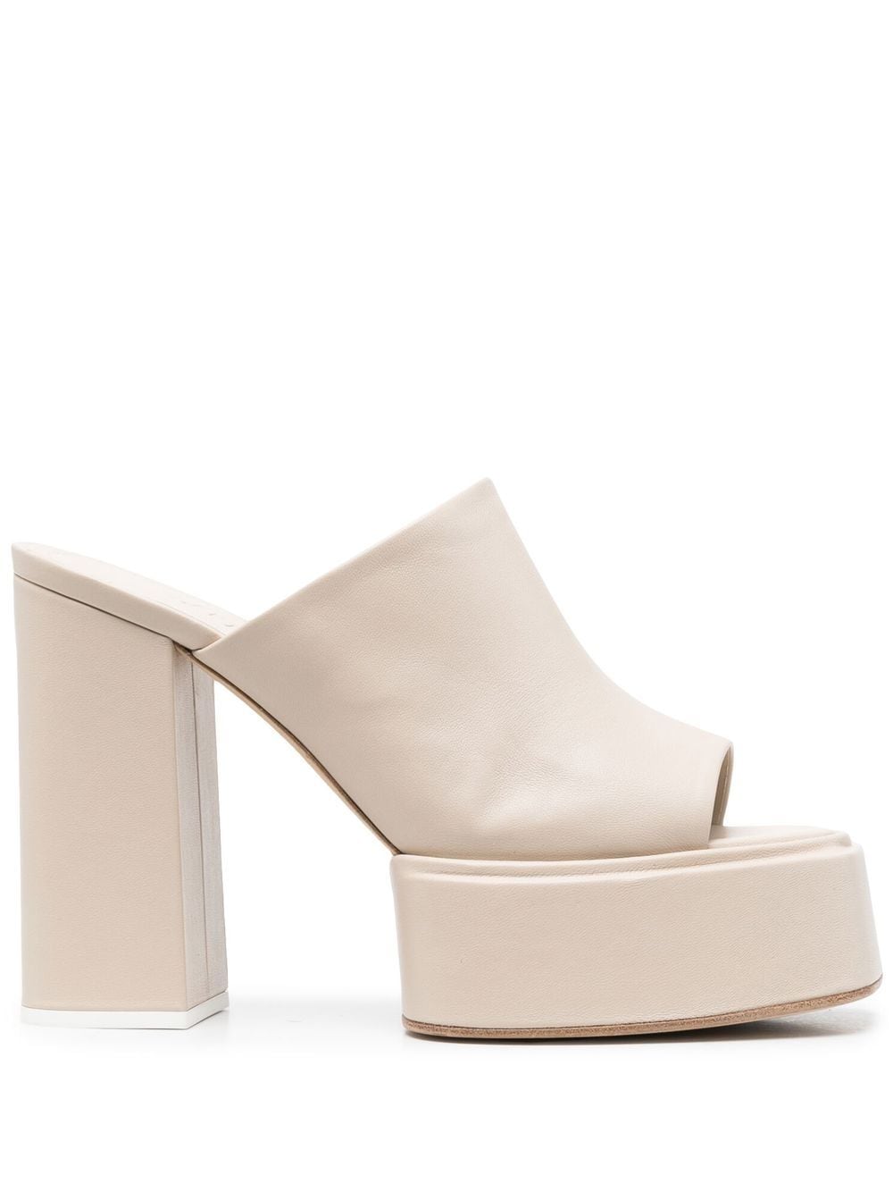 3juin Mules mit Blockabsatz 130mm - Nude von 3juin