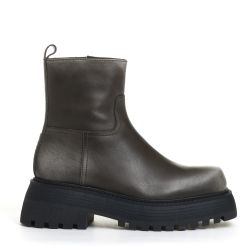 Damen Graue Lederstiefeletten von 3juin