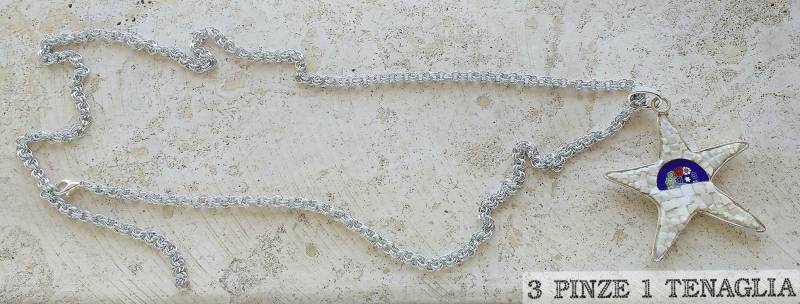 Sternanhänger - Lange Halskette Mit Stahlanhänger, Mosaik, Marmor, Murrina Sternanhänger - Lange Halskette Mit Stahlanhänger, Mosaik, Marmor, Murrina von 3pinze1tenaglia