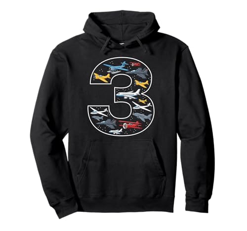 3. Geburtstag 3 Jahre alt Flugzeug Jungen Mädchen Luftfahrt Pullover Hoodie von 3rd Birthday 3 Year Old Airplane Boys Girls