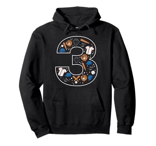 3. Geburtstag 3 Jahre alt Baseball Jungen Mädchen Baseball Pullover Hoodie von 3rd Birthday 3 Year Old Baseball Boys Girls