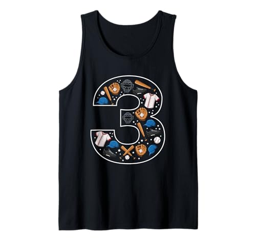3. Geburtstag 3 Jahre alt Baseball Jungen Mädchen Baseball Tank Top von 3rd Birthday 3 Year Old Baseball Boys Girls