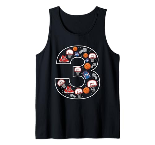 3. Geburtstag 3 Jahre alt Basketball Jungen Mädchen Basketball Tank Top von 3rd Birthday 3 Year Old Basketball Boys Girls