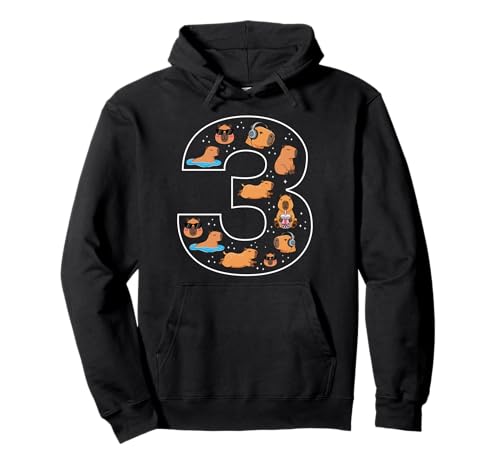 3. Geburtstag 3 Jahre alt Capybara Jungen Mädchen Tier Pullover Hoodie von 3rd Birthday 3 Year Old Capybara Boys Girls