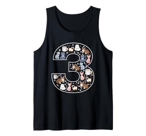 3. Geburtstag 3 Jahre alte Katzen Jungen Mädchen Katze Kätzchen Tank Top von 3rd Birthday 3 Year Old Cats Boys Girls