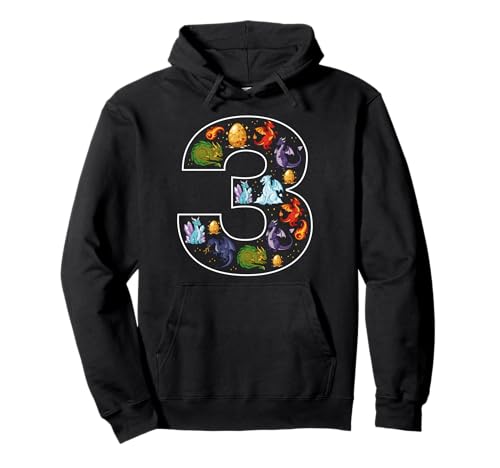 3. Geburtstag 3 Jahre alt Drache Jungen Mädchen Fantasie Pullover Hoodie von 3rd Birthday 3 Year Old Dragon Boys Girls
